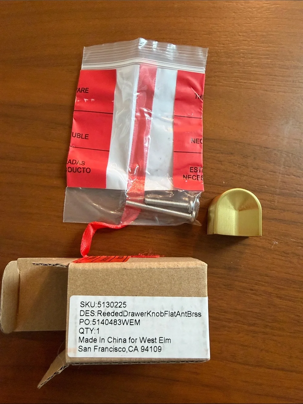 Antique Brass Flat Knob